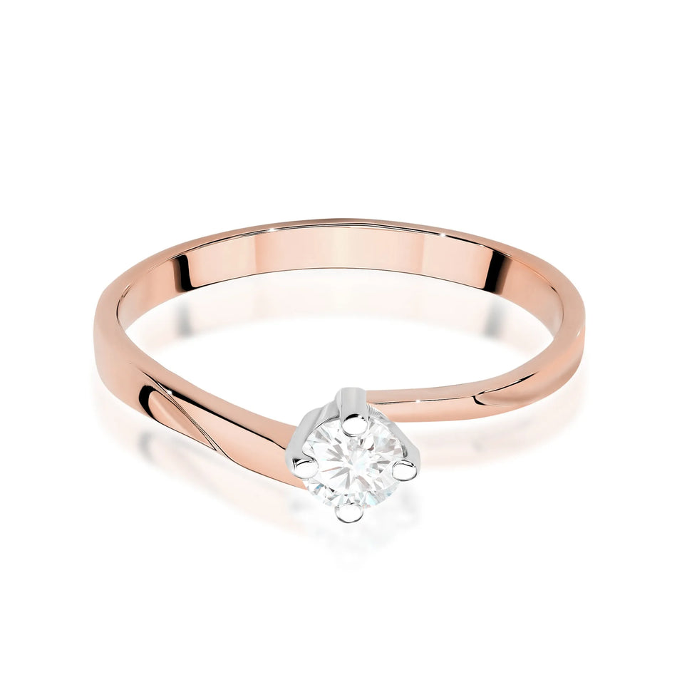 Zlatý prsten s 0.20ct laboratorním diamantem