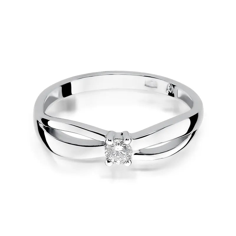 Zlatý prsten s diamantem 0,10 ct