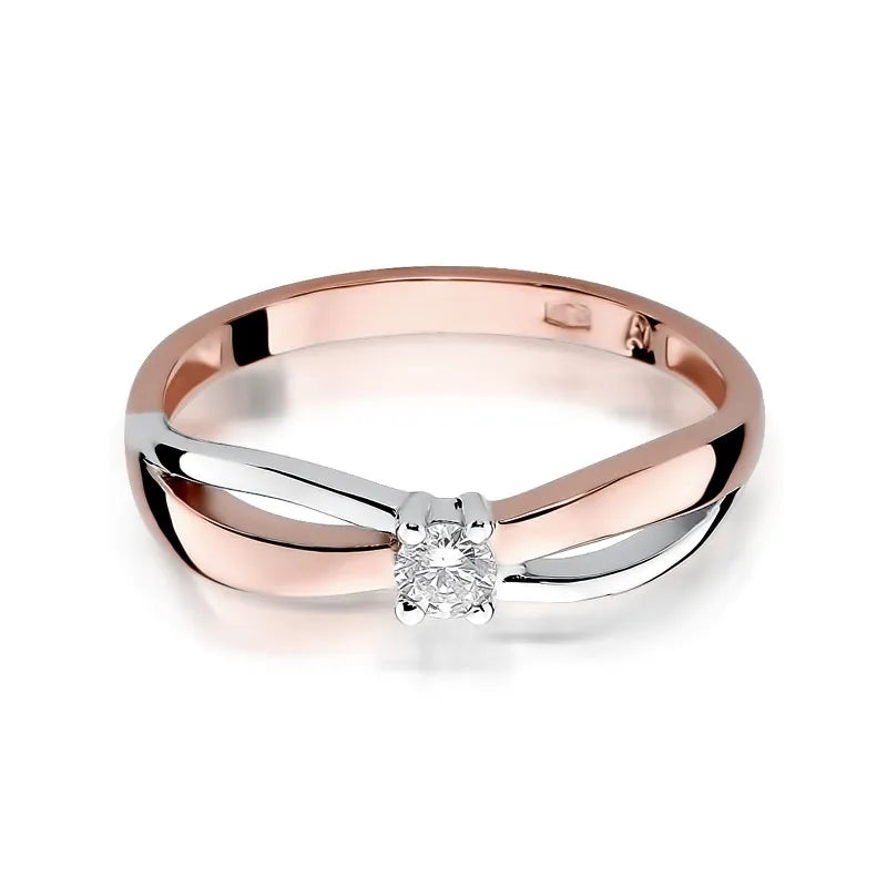 Zlatý prsten s diamantem 0,10 ct