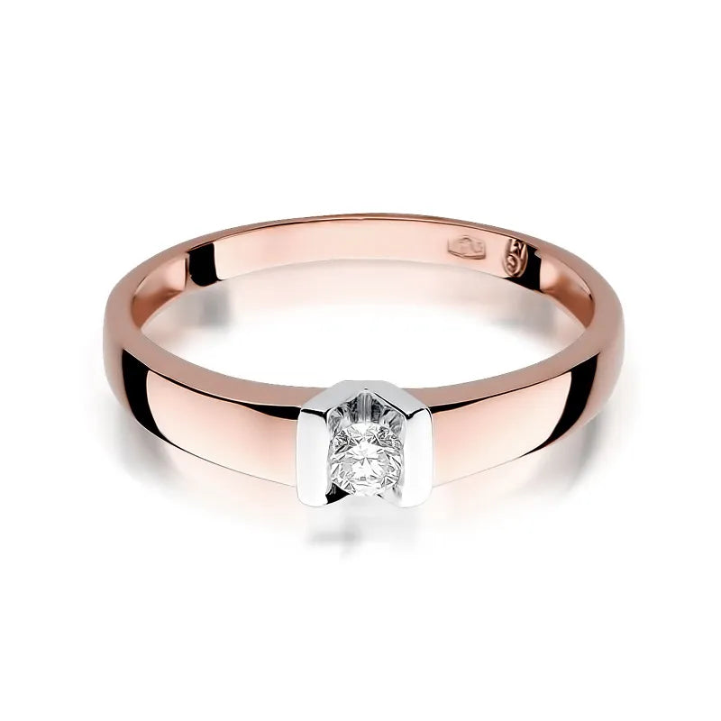 Zlatý prsten s diamantem 0,10 ct