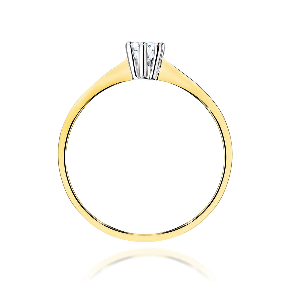 Gold Ring with 0.15ct Lab-Diamond