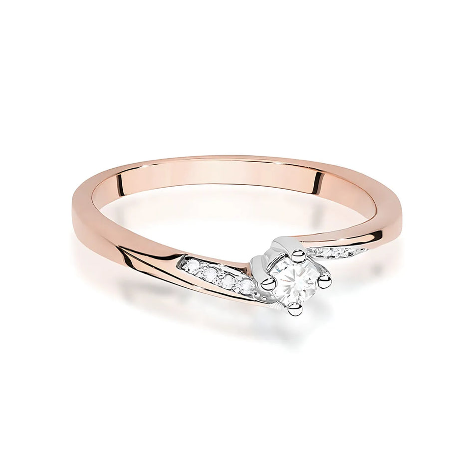 Gold Ring with 0.10ct and 0.04ct Diamonds