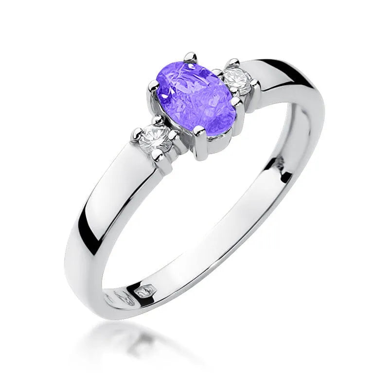 Zlatý prsten s 0,40ct tanzanitem a 0,08ct diamanty