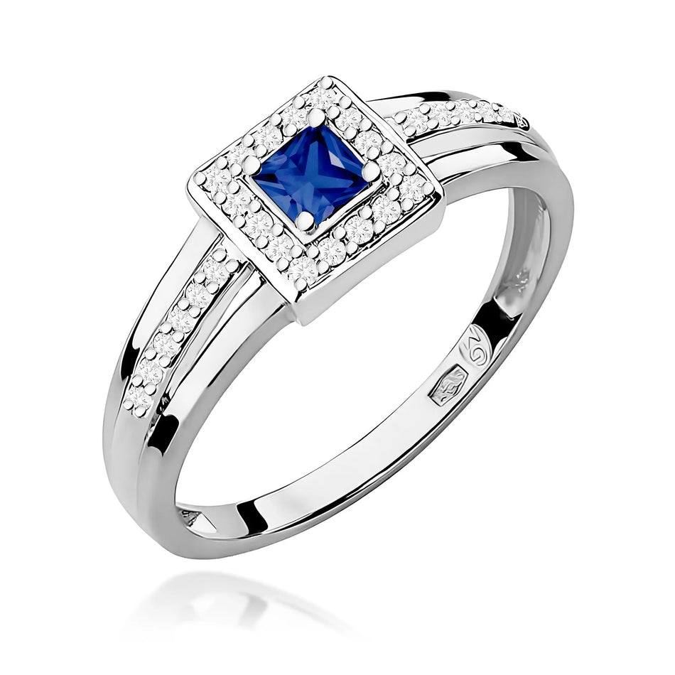 Goldring mit 0,20 ct Saphir und 0,14 ct Diamanten