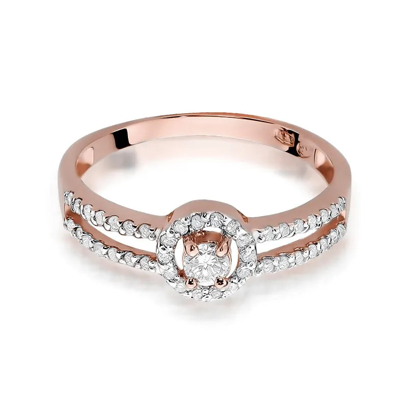 Zlatý prsteň s diamantmi 0,10 ct a 0,205 ct