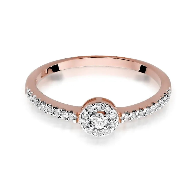 Goldring mit 0,05 ct und 0,14 ct Diamanten