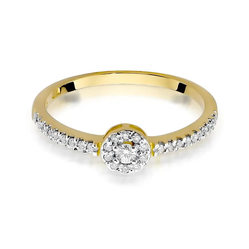 Goldring mit 0,05 ct und 0,14 ct Diamanten
