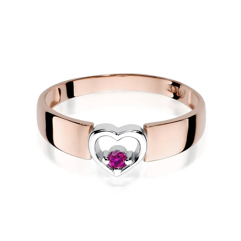 Gold Ring with 0.04ct Pink Sapphire