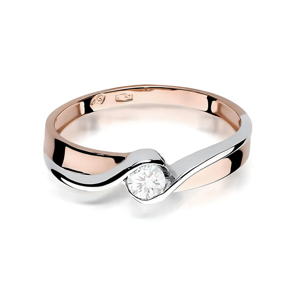 Zlatý prsten s 0,15ct laboratorním diamantem