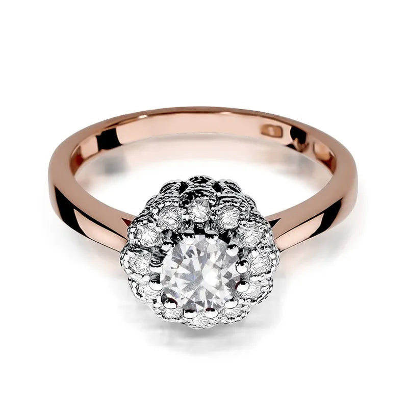 Gold Ring with 0.60ct White sapphire and 0.174ct Diamonds