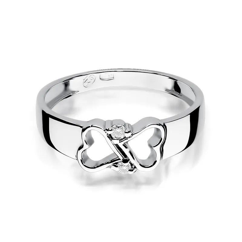 Zlatý prsten s diamanty 0,04 ct