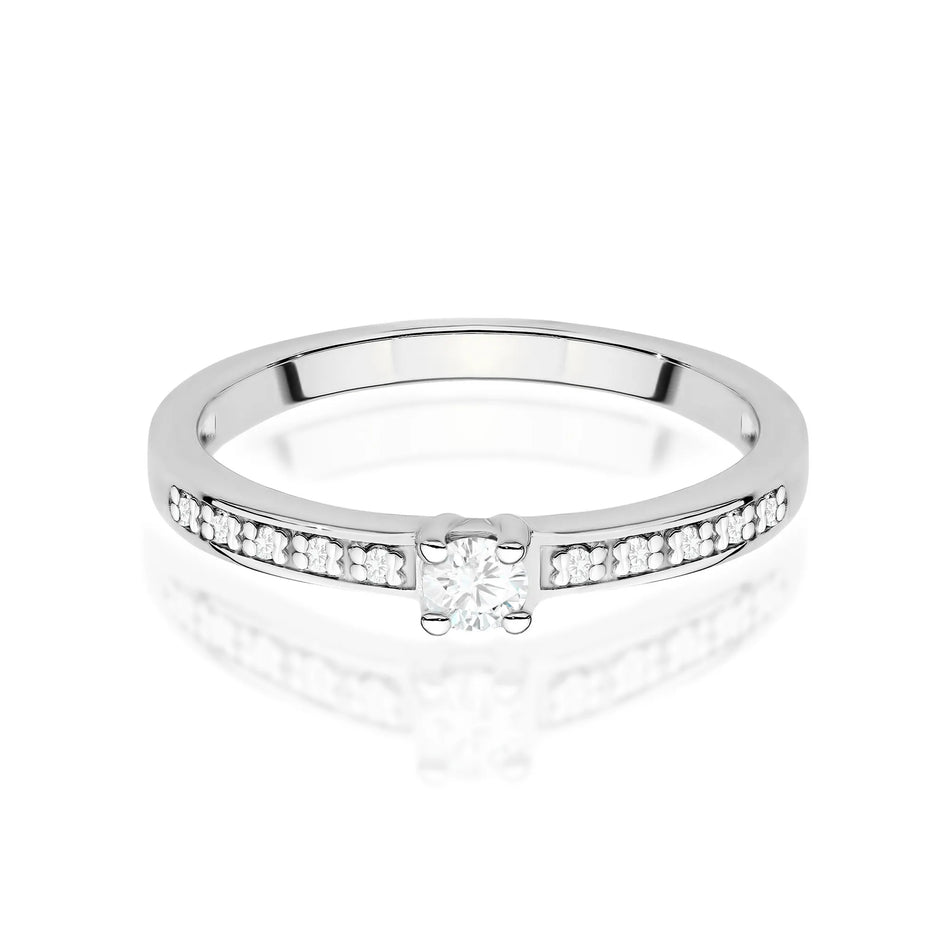 Goldring mit 0,08 ct Labor- und 0,05 ct Labor-Diamanten