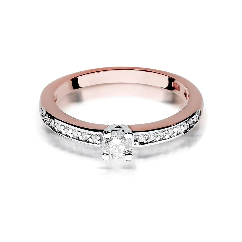 Zlatý prsten s diamanty 0,20 ct a 0,08 ct