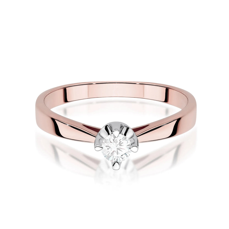 Zlatý prsten s 0.20ct laboratorním diamantem