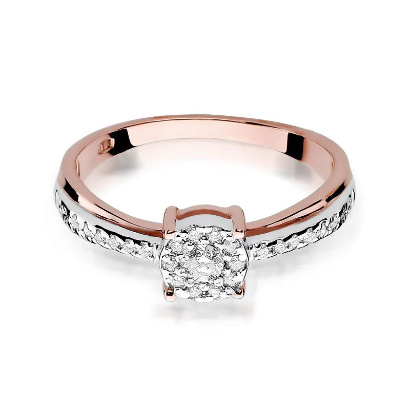 Zlatý prsten s diamanty 0,08 ct a 0,178 ct