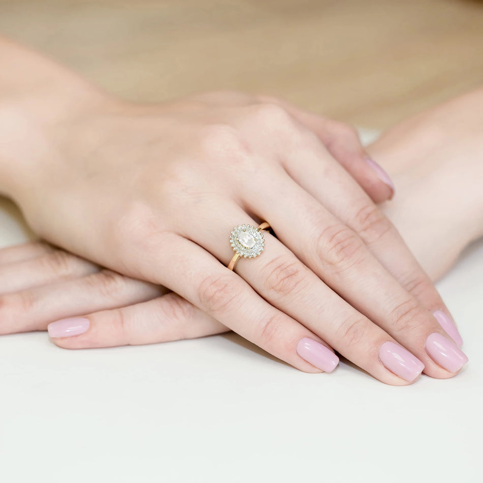 Zlatý prsten s 0.40ct a 0.195ct laboratorně pěstovanými diamanty