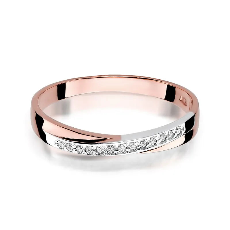 Zlatý prsten s diamanty 0,065 ct