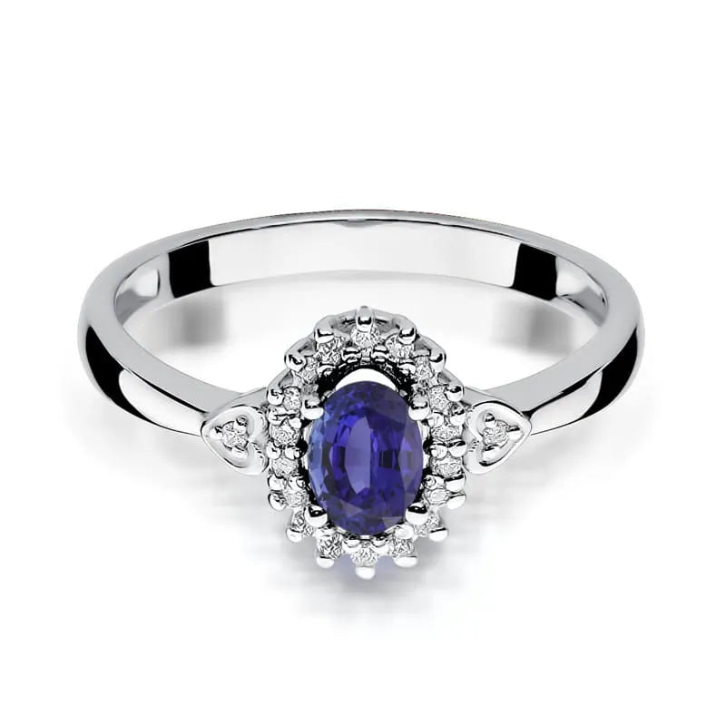 Zlatý prsten s 0,40 ct tanzanitem a 0,10 ct diamanty