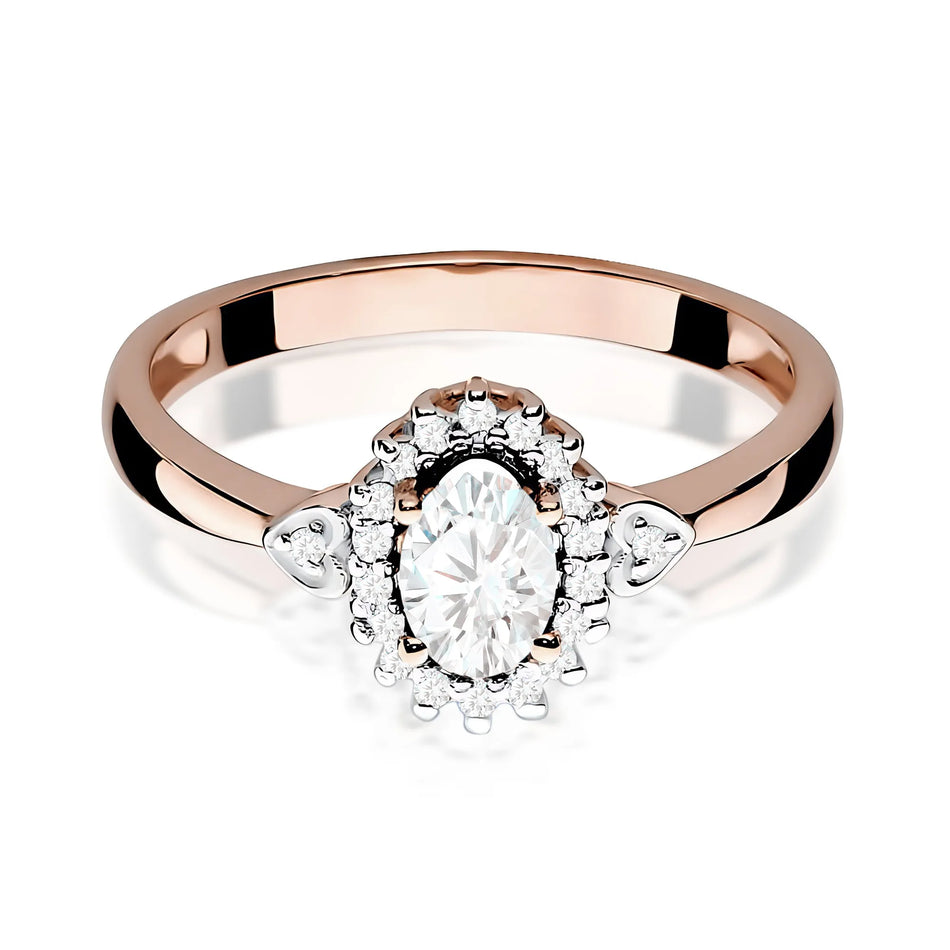 Gold Ring with 0.40ct and 0.10ct Lab-diamonds