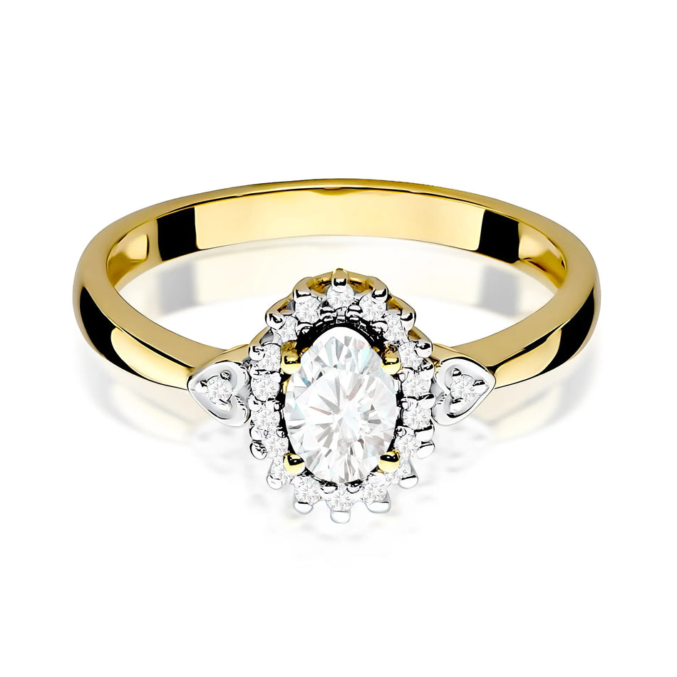 Gold Ring with 0.40ct and 0.10ct Lab-diamonds