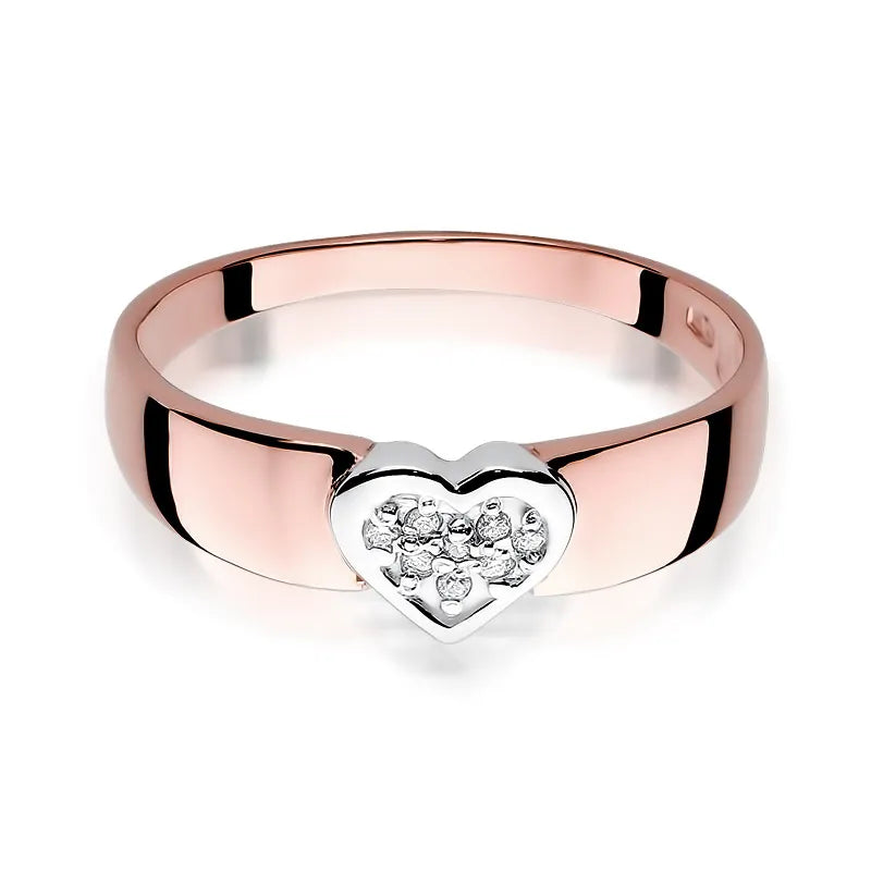 Zlatý prsten s diamanty 0,04 ct