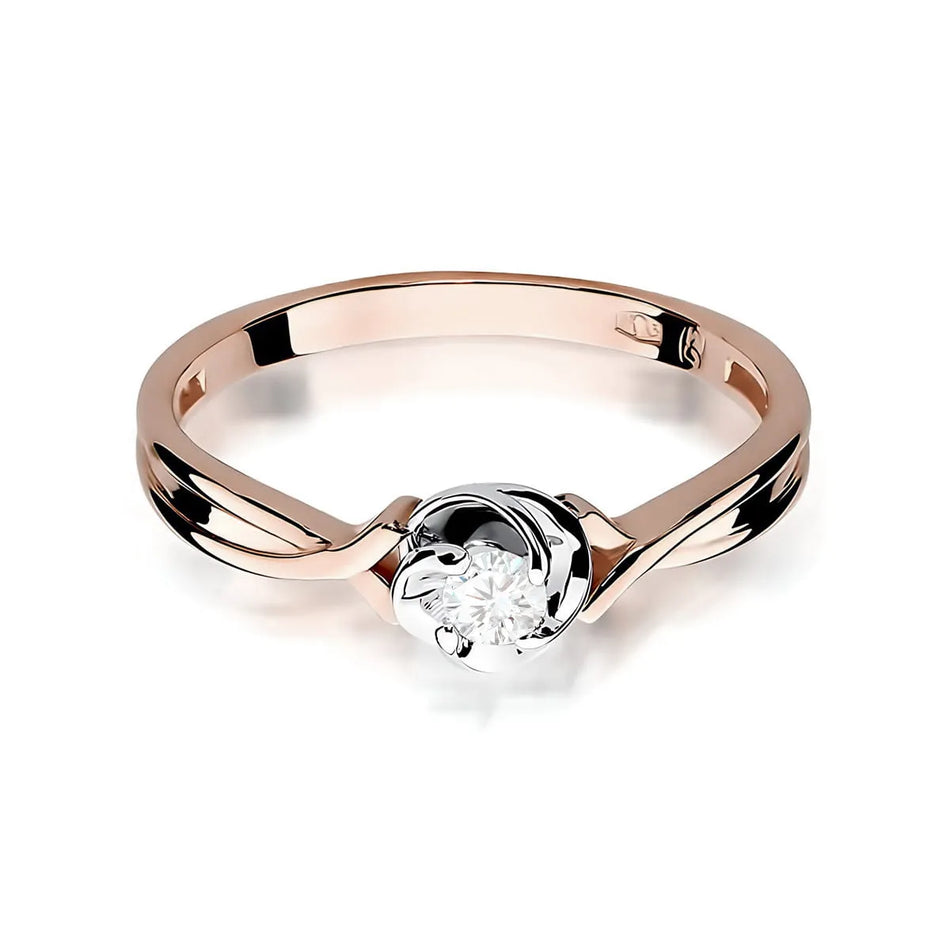Gold Ring with 0.10ct Lab-diamond