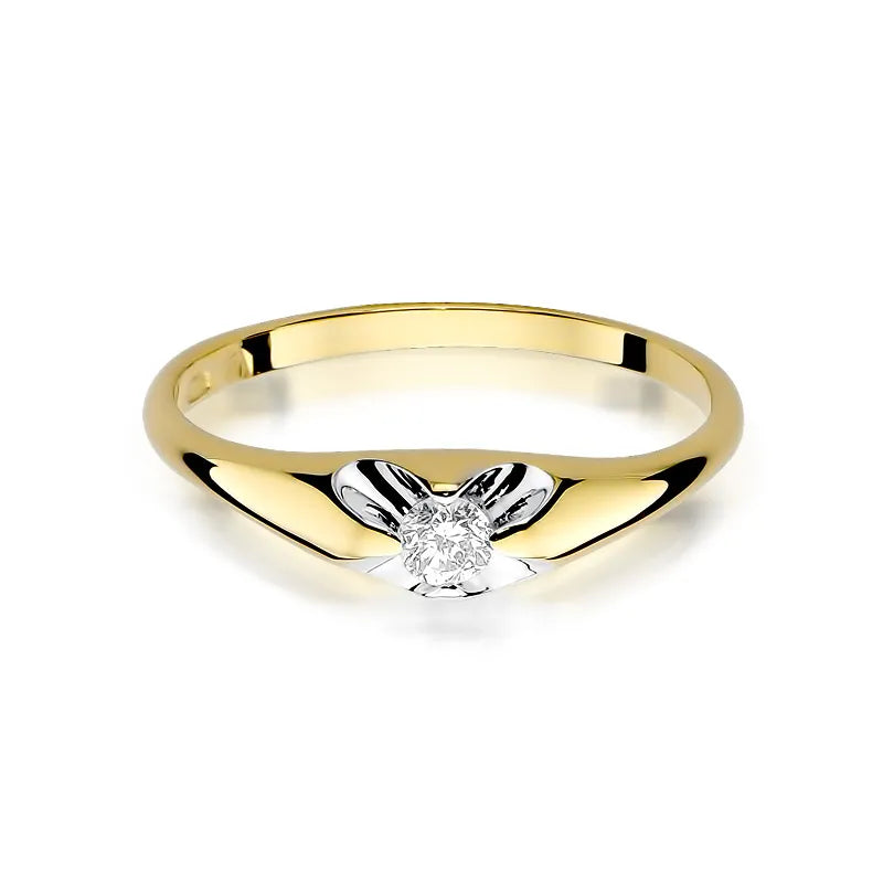 Goldring mit 0,10 ct Diamant
