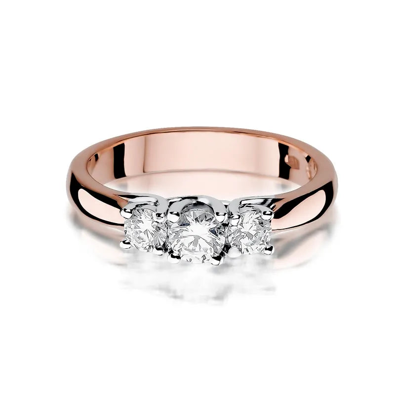 Zlatý prsten s diamanty 0,25 ct a 0,24 ct