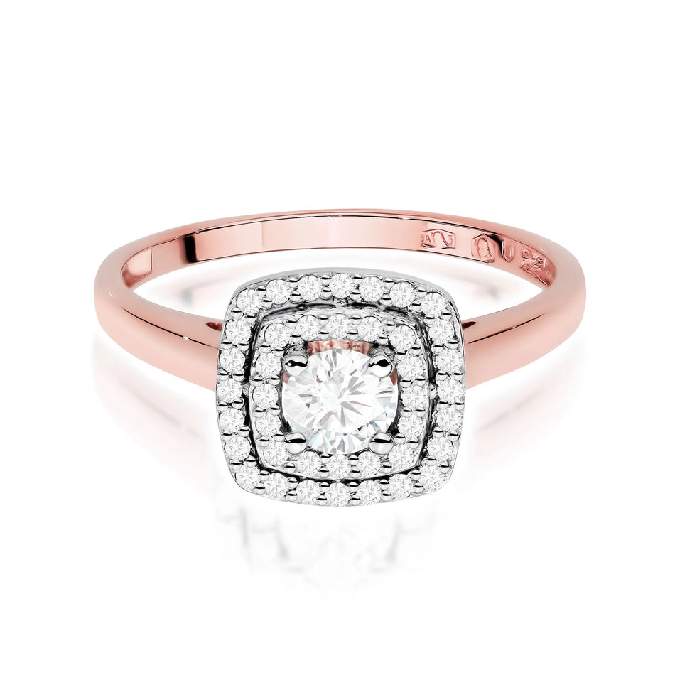 Gold Ring with 0.30ct and 0.20ct Lab-diamonds