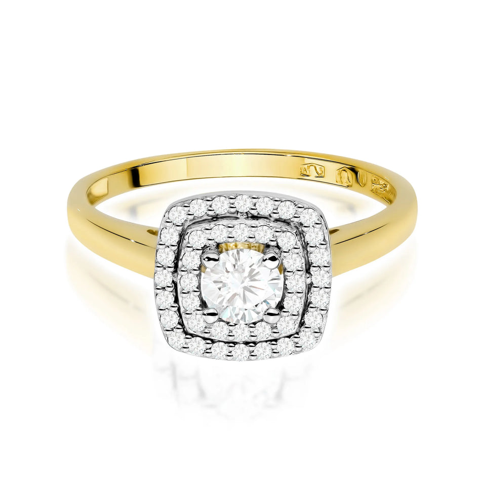 Gold Ring with 0.30ct and 0.20ct Lab-diamonds