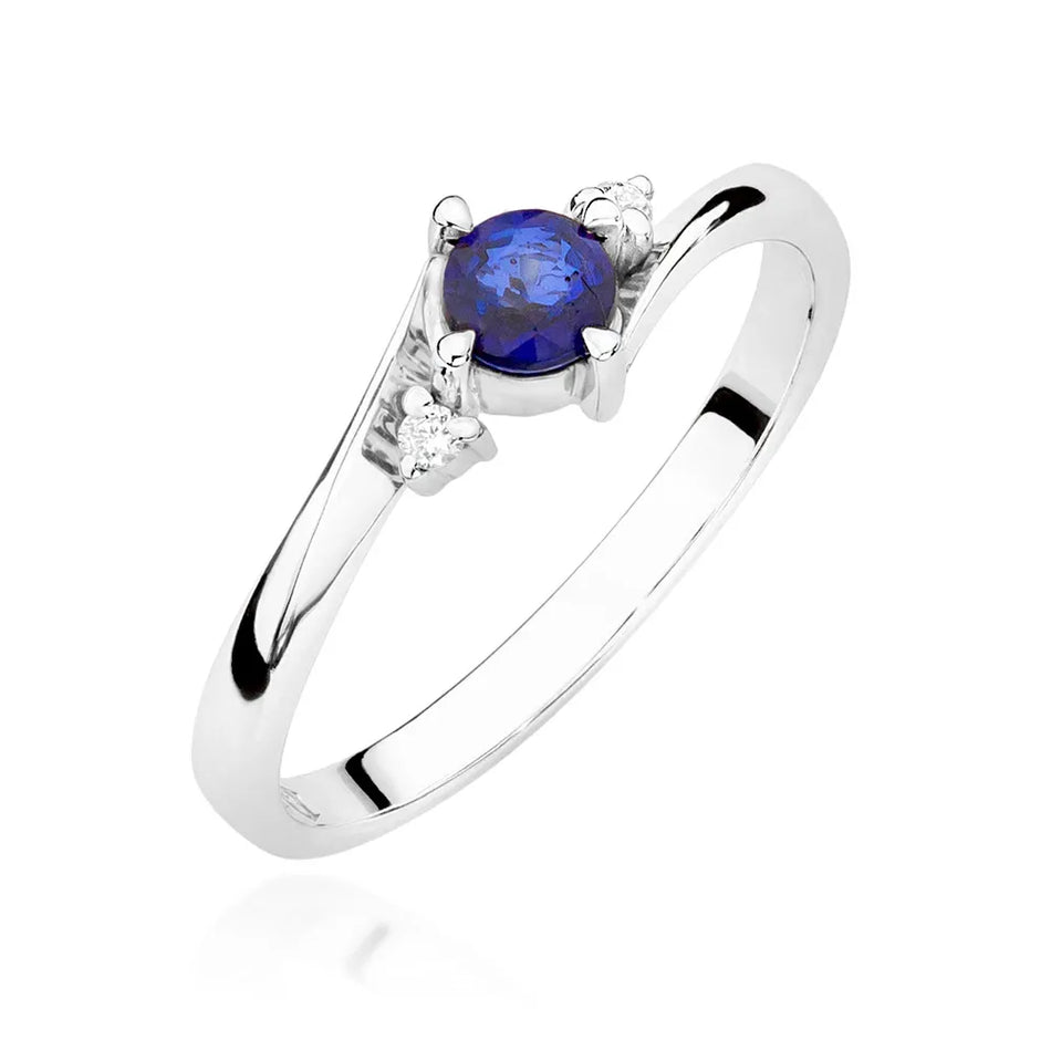 Goldring mit 0,30 ct Saphir und 0,029 ct Diamanten
