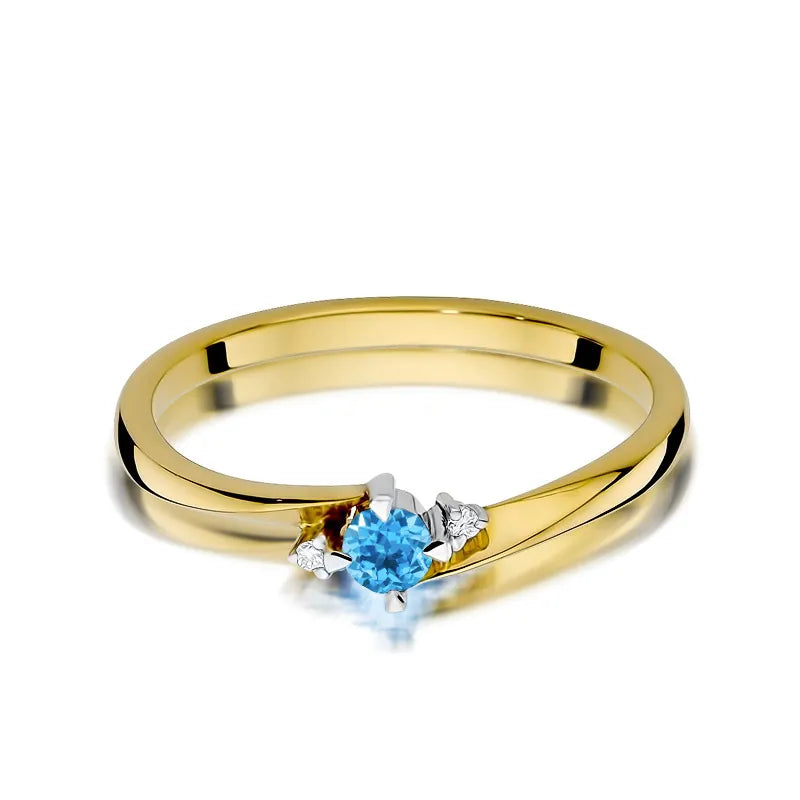 Goldring mit 0,15 ct Topas und 0,017 ct Diamanten