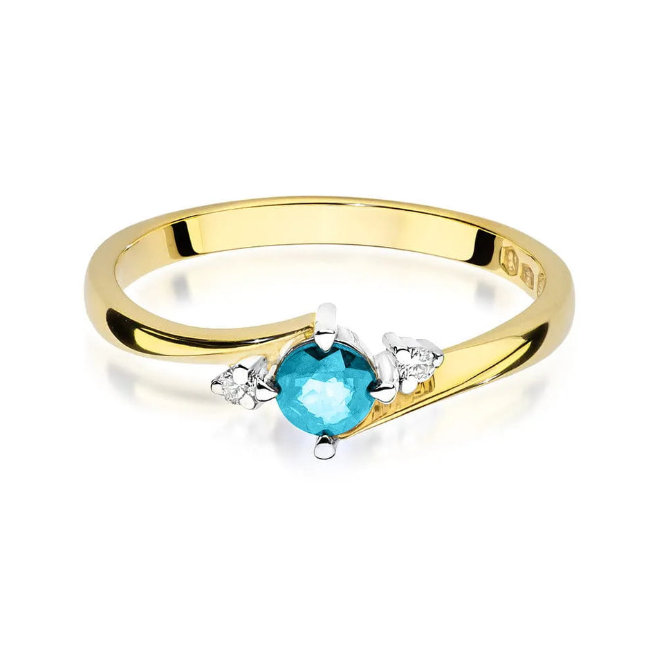 Gold Ring with 0.25ct Topaz and 0.029ct Diamonds