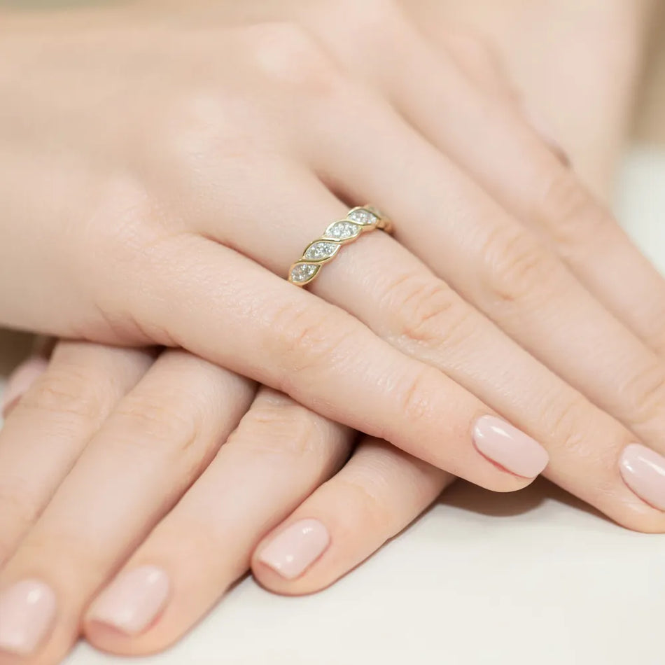 Zlatý prsten s diamanty 0,20 ct