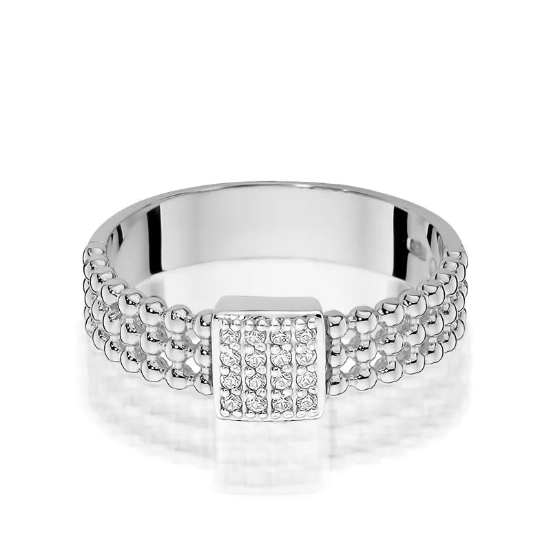 Zlatý prsten s diamanty 0,08 ct