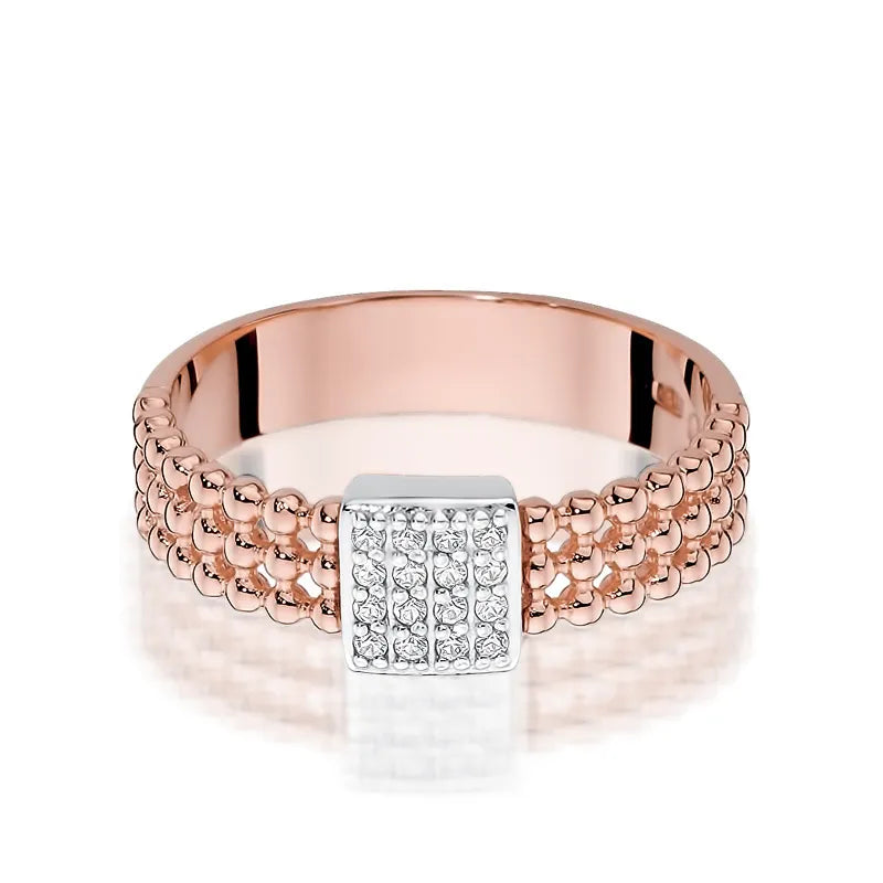 Zlatý prsten s diamanty 0,08 ct