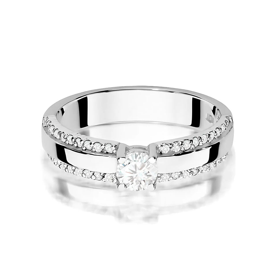 Zlatý prsten s diamanty 0,25 ct a 0,20 ct