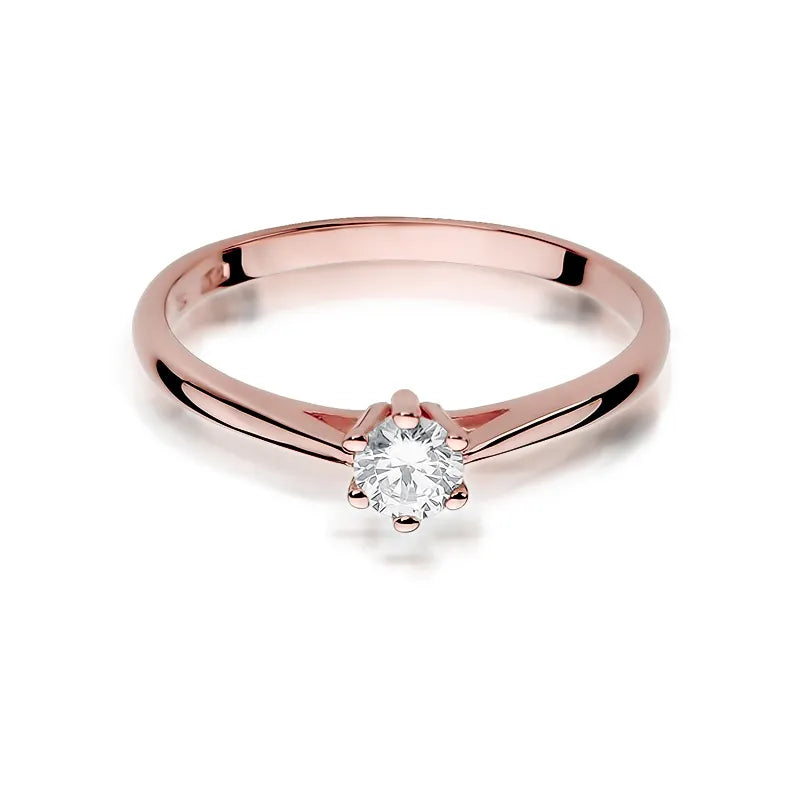 Zlatý prsteň s diamantom 0,15 ct