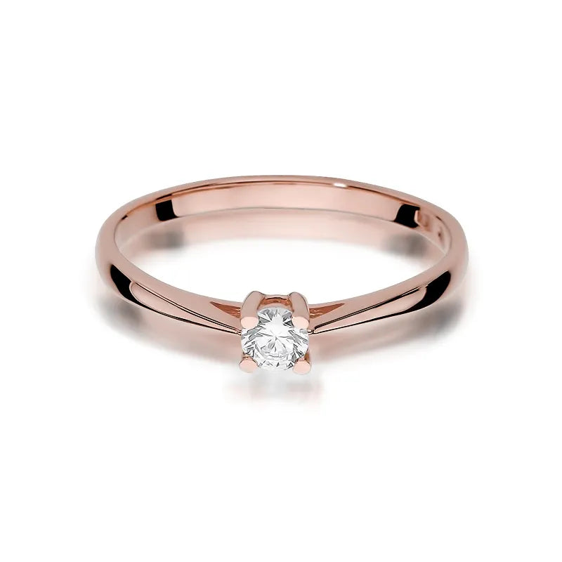 Zlatý prsteň s diamantom 0,15 ct