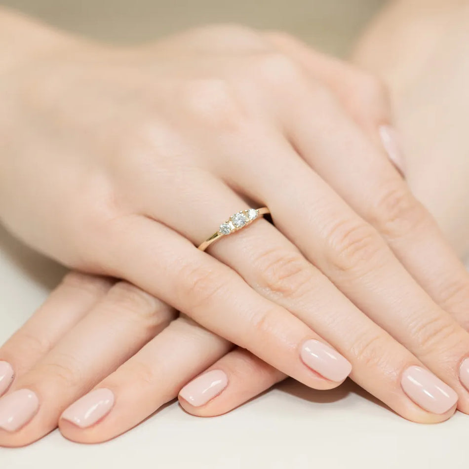 Zlatý prsteň s diamantmi 0,15 ct a 0,18 ct