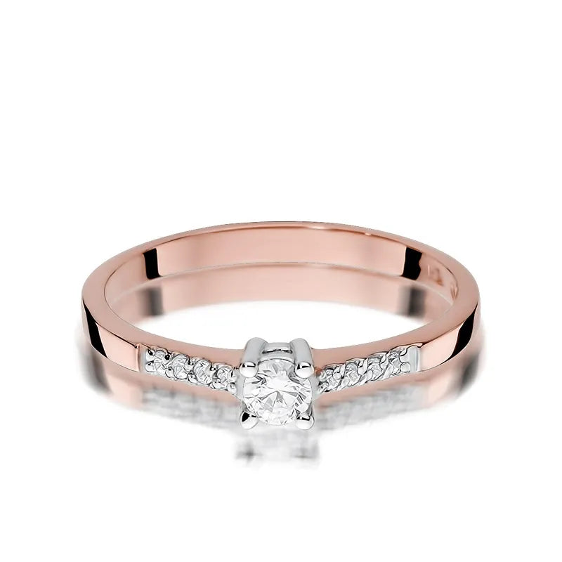 Zlatý prsten s diamanty 0,15 ct a 0,069 ct