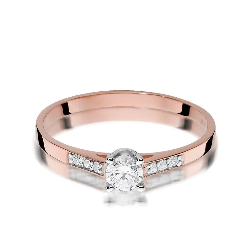 Zlatý prsten s diamanty 0,15 ct a 0,06 ct