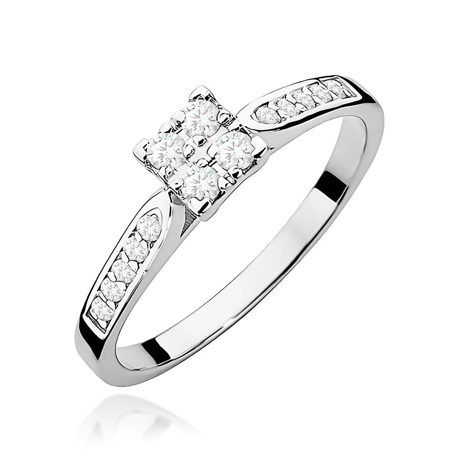 Zlatý prsteň s diamantmi 0,166 ct