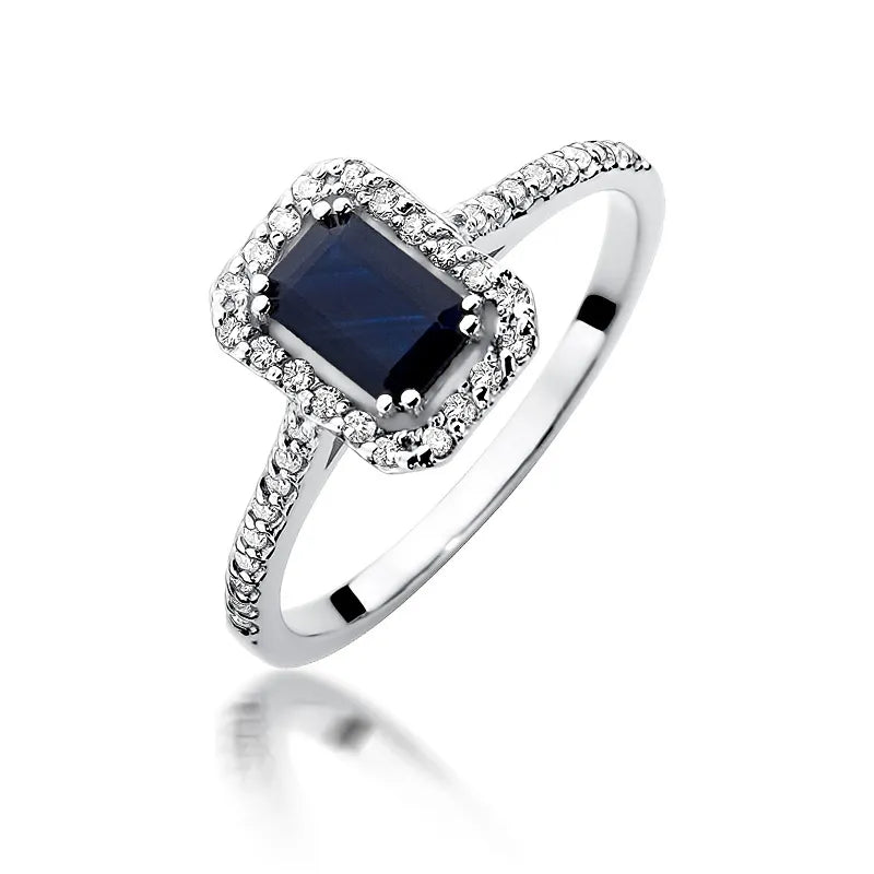 Goldring mit 0,60 ct Saphir und 0,19 ct Diamanten