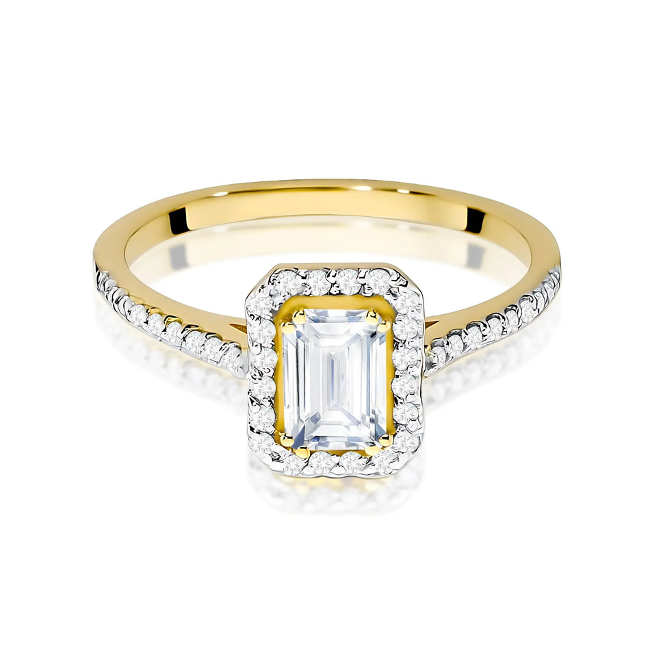 Gold Ring with 0.60ct and 0.19ct Lab-diamonds