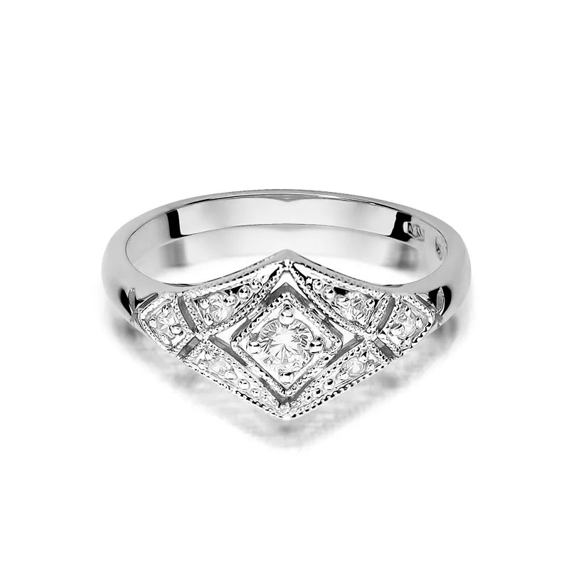 Zlatý prsten s diamanty 0,10 ct a 0,087 ct