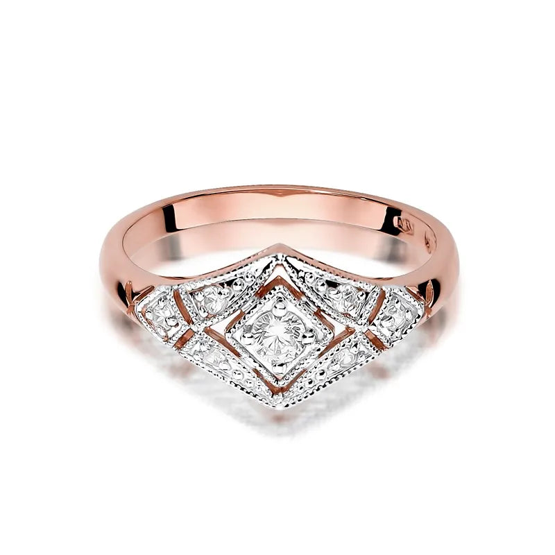 Zlatý prsteň s diamantmi 0,10 ct a 0,087 ct