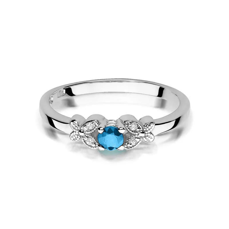 Zlatý prsten s topazem 0,15 ct a diamanty 0,02 ct