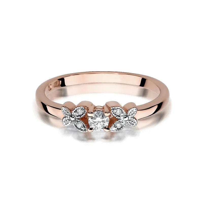 Gold Ring with 0.10ct and 0.02ct Diamonds