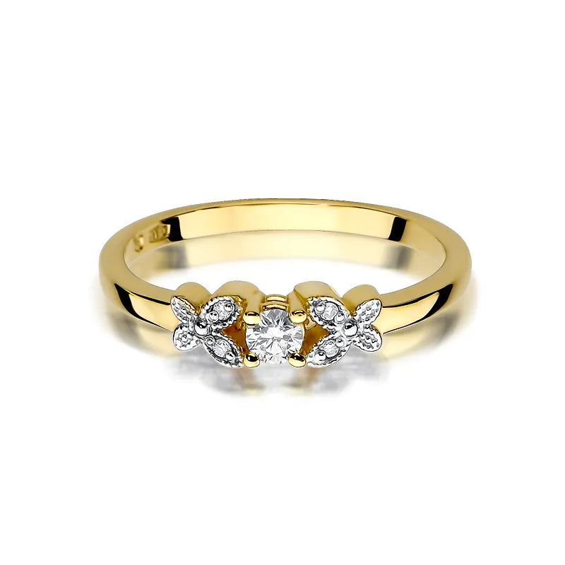 Gold Ring with 0.10ct and 0.02ct Diamonds